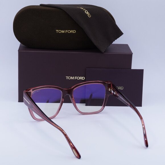 Tom Ford FT5745-B 072 Square Eyeglasses 54mm - Transparent Rose/Blue Light Block - Picture 9 of 10